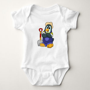 Body Para Bebé Pingüino como granjero con pala