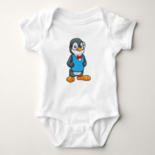 Body Para Bebé Pingüino como nervioso con gafas