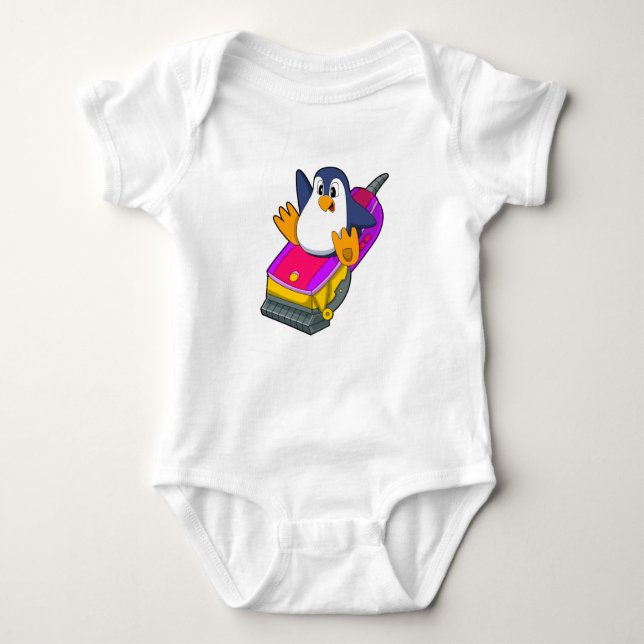 Body Para Bebé Pingüino como peluquero con Razor (Anverso)