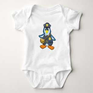 Body Para Bebé Pingüino como policía con bolso de mano