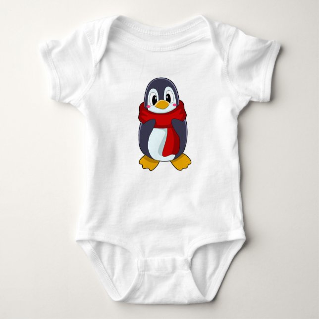Body Para Bebé Pingüino con bufanda (Anverso)