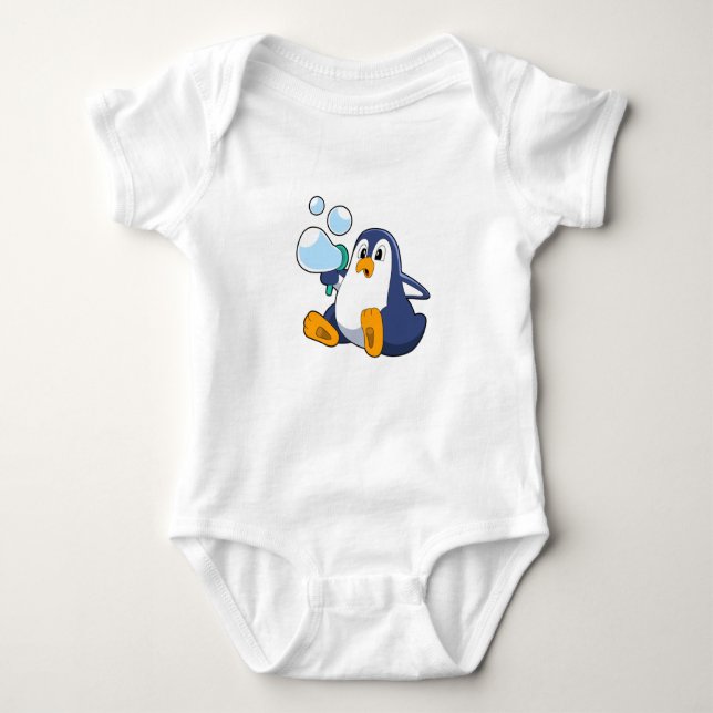 Body Para Bebé Pingüino con burbujas de jabón.PNG (Anverso)