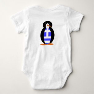 Body Para Bebé Pingüino con Chaleco de Bandera Griega