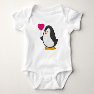 Body Para Bebé Pingüino con globo cardíaco
