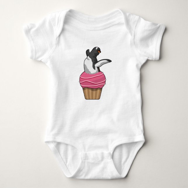 Body Para Bebé Pingüino con Muffin (Anverso)