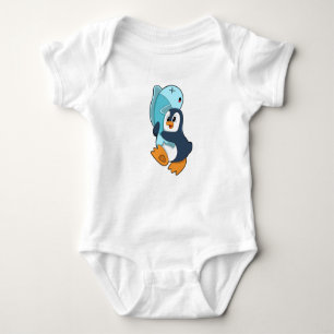 Body Para Bebé Pingüino con pescado