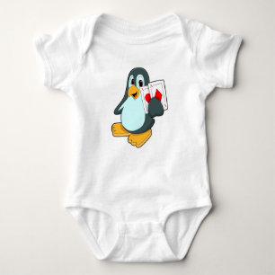 Body Para Bebé Pingüino con tarjetas de póker