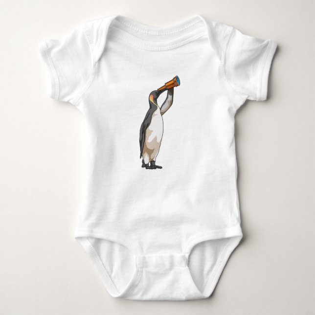 Body Para Bebé Pingüino con telescopio (Anverso)