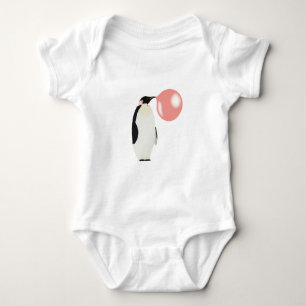 Body Para Bebé Pingüino de chicle adorable soplando burbuja