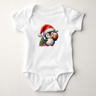 Body Para Bebé Pingüino de Navidades de burbujas