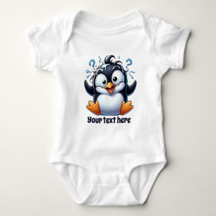 Body Para Bebé Pingüino de playa genial unisex agregar texto