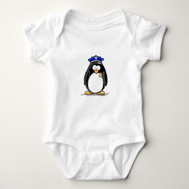 Body Para Bebé Pingüino del oficial de policía (Anverso)