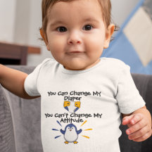 Pingüino descarado con actitud Bodysuit de bebé