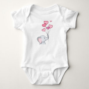 Body Para Bebé Pingüino Divertido y Elefante Feliz con Globos Beb