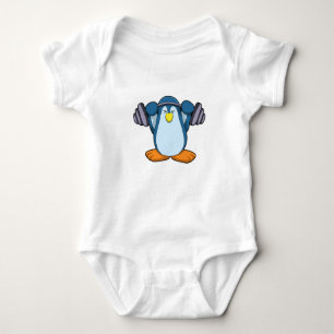 Body Para Bebé Pingüino en Bodybuilding with Dumbbels