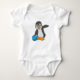 Body Para Bebé Pingüino en el Bowling con bolas