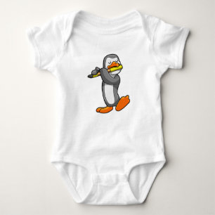 Body Para Bebé Pingüino en Music with Flute