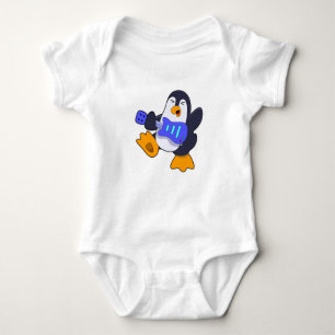 Body Para Bebé Pingüino en Música con Guitarra