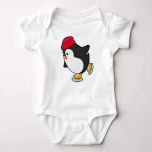 Body Para Bebé Pingüino en patinaje sobre hielo con Gorra