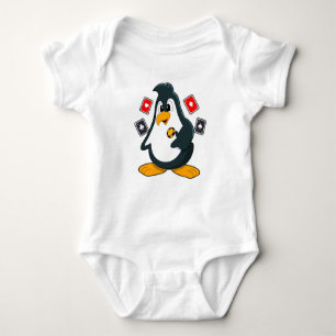 Body Para Bebé Pingüino en Poker con tarjetas de póker