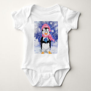 Body Para Bebé Pingüino feliz - Navidades -