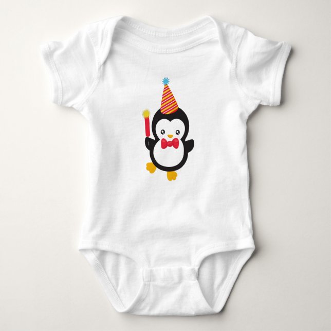 Body Para Bebé Pingüino, Gorra Fiesta, Rastreador, Bow Tie (Anverso)