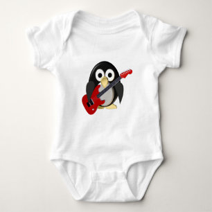 Body Para Bebé Pingüino gracioso con guitarra