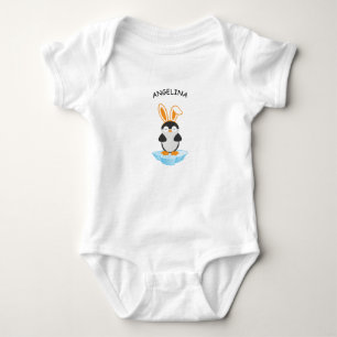 Body Para Bebé Pingüino Lindo Con Banda Para La Cabeza De Conejo