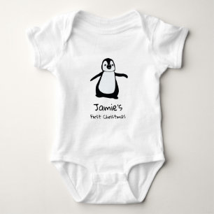 Body Para Bebé Pingüino lindo del primer navidad del bebé