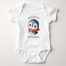Body Para Bebé Pingüino Navidad lindo primer cumpleaños
