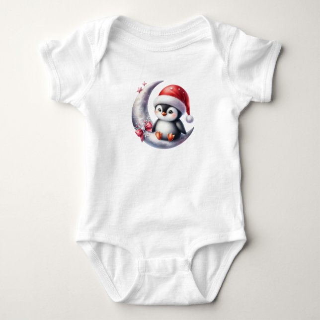 Body Para Bebé Pingüino Navidad muy lindo (Anverso)