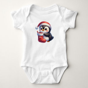 Body Para Bebé Pingüino Navidades brillantes