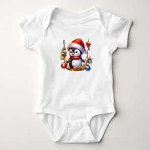 Body Para Bebé Pingüino Navidades deslumbrantes