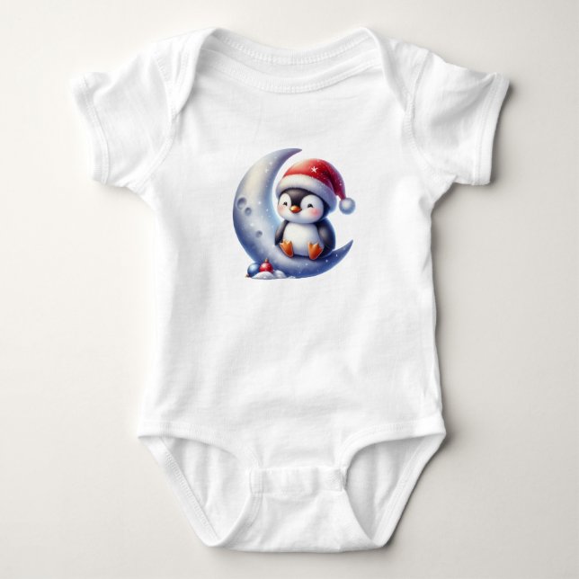 Body Para Bebé Pingüino Navidades muy amigables (Anverso)