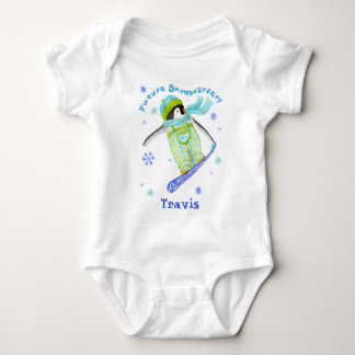 Body Para Bebé Pingüinos en juego, Snowboarder, camiseta infantil