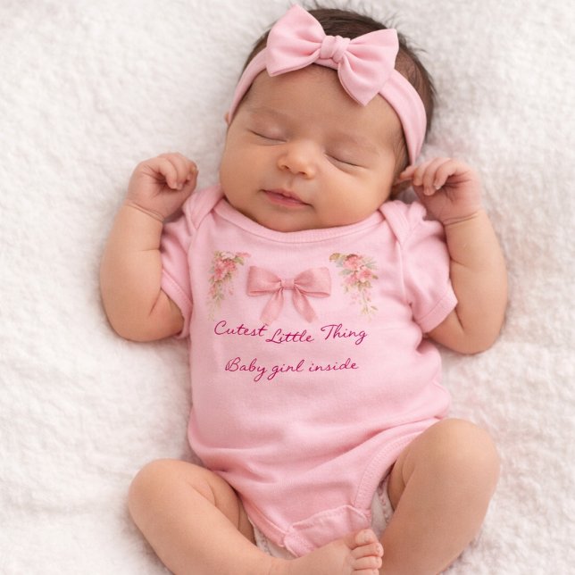 Body Para Bebé Pink Bow Coquette Floral Baby Girl (Subido por el creador)