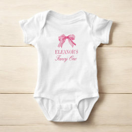 Body Para Bebé Pink Bow Primera fiesta de cumpleaños Chica