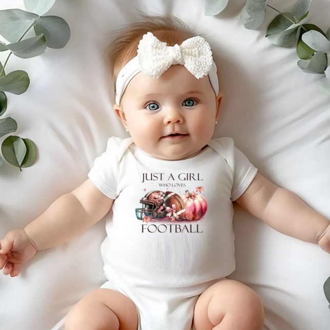 Body Para Bebé Pink Bow Sólo un chica al que le encanta el fútbol (Subido por el creador)