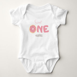 Body Para Bebé Pink Donut One Custom Name First Birday