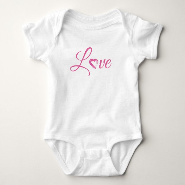 Body Para Bebé Pink Heart Love Baby Bodysuit (Anverso)