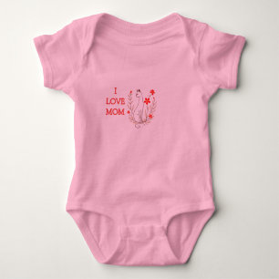 Body Para Bebé Pink I Love Mom Baby Bodysuit