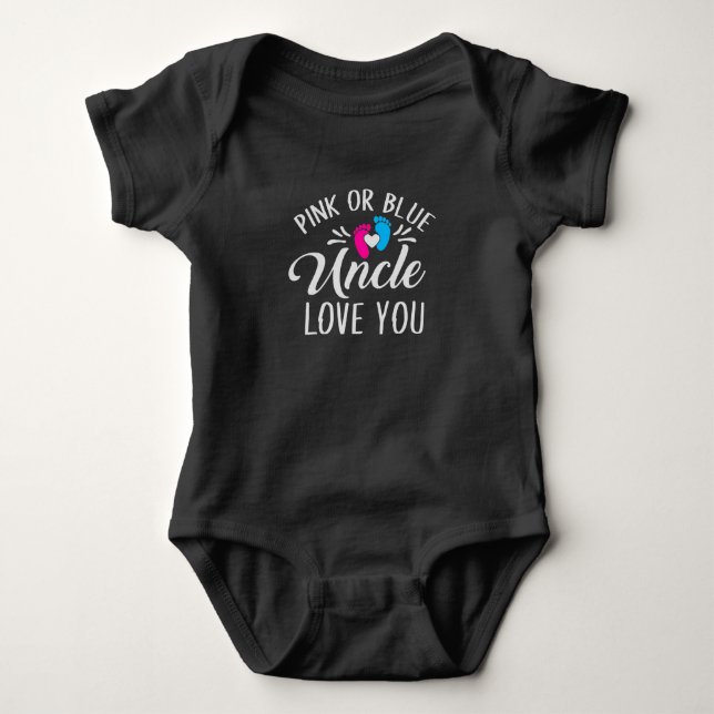 Body Para Bebé Pink or blue Uncle loves you (Anverso)