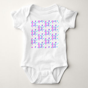 Body Para Bebé Pink Purple doodle christmas de árbol estrellas de