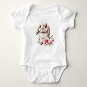 Body Para Bebé Pink Rose Lop Earny Bunny Baby Bodysuit