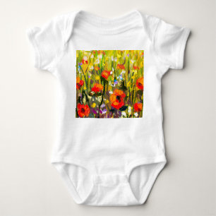Body Para Bebé Pintura abstracta del campo de los pipetas rojas