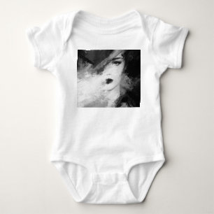 Body Para Bebé Pintura Acrílica de Mujer de Moda Abstracta