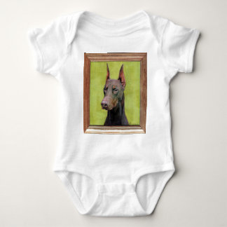 Body Para Bebé Pintura roja del Pinscher del Doberman