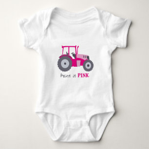 Body Para Bebé ¡Pintura rosada del ilustracion del tractor él