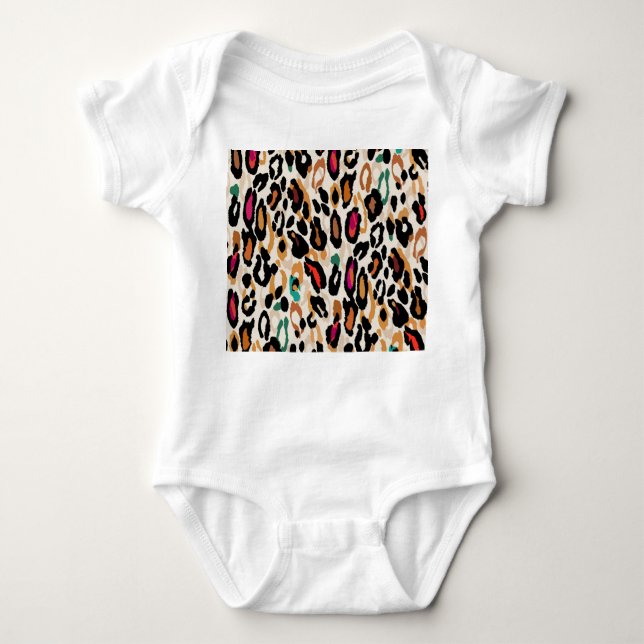 Body Para Bebé Pinturas de animales vivos de leopardo (Anverso)