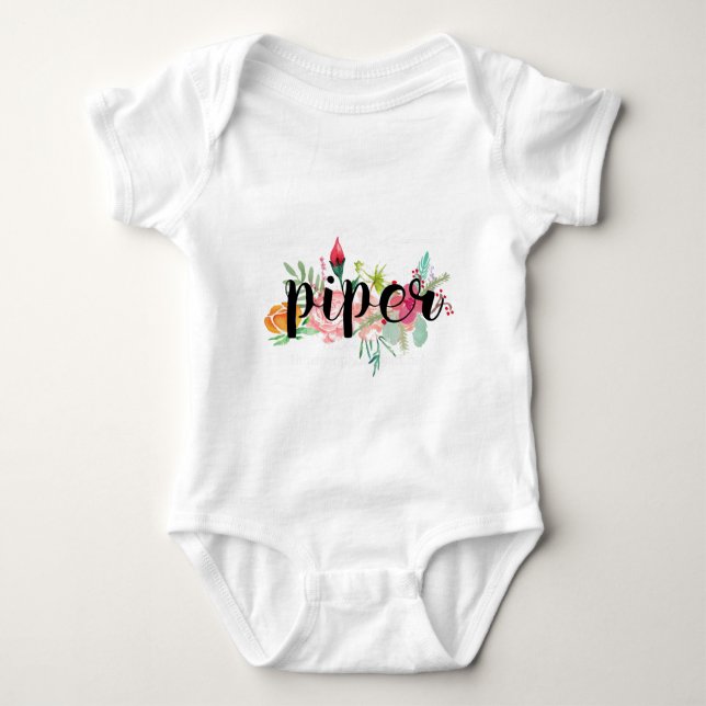 Body Para Bebé Piper Floral personalizada (Anverso)